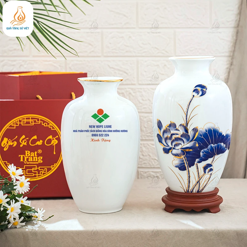 Bình gốm Tiểu Lan Bình in logo