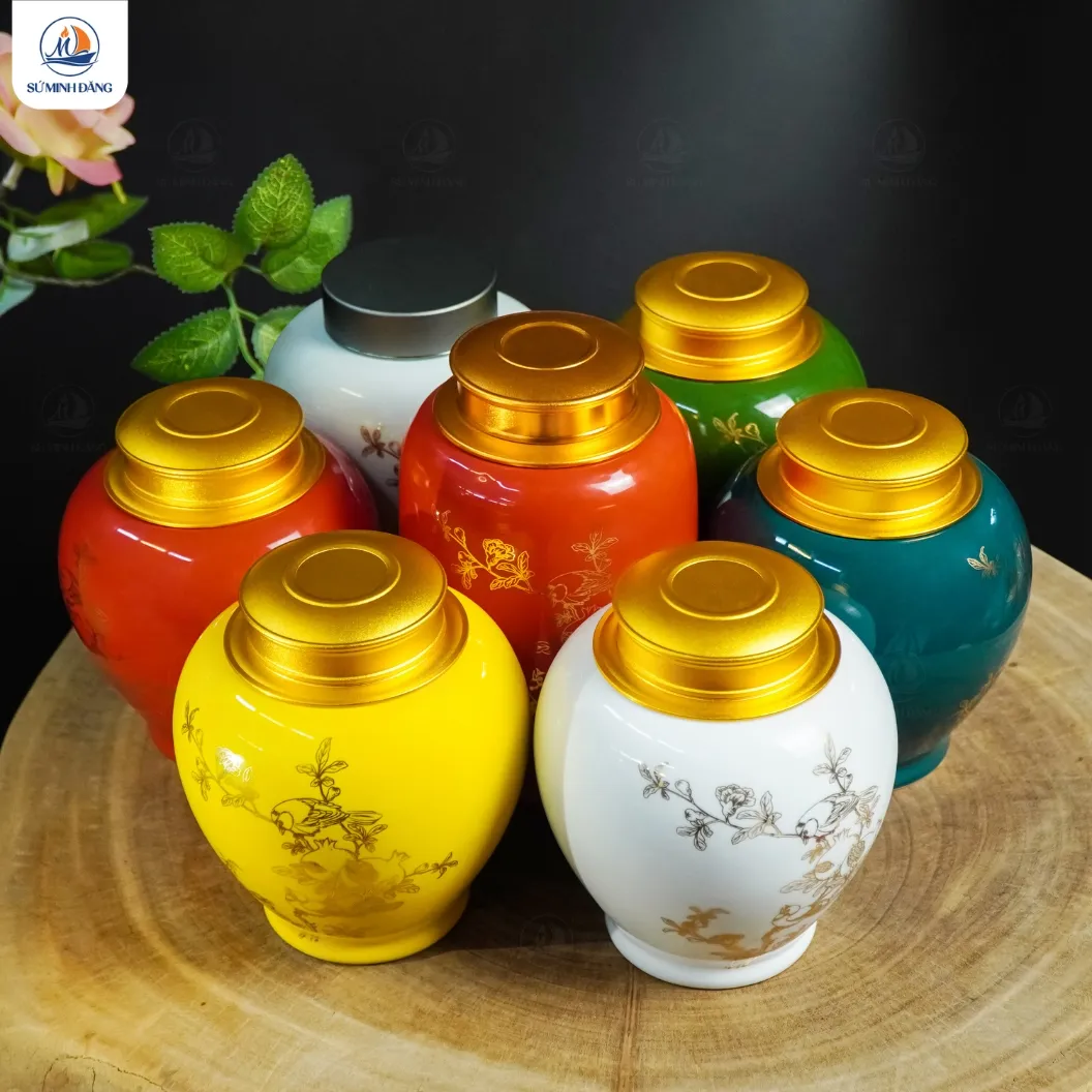 Set 5 hũ trà Lựu Khai Phú Quý
