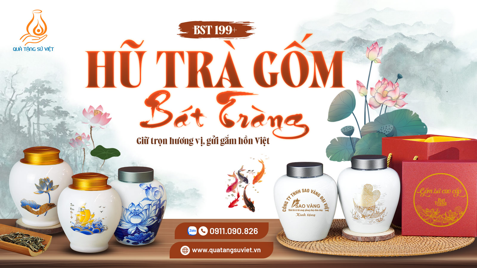 Chuyên cung cấp Hũ trà gốm Bát Tràng cao cấp