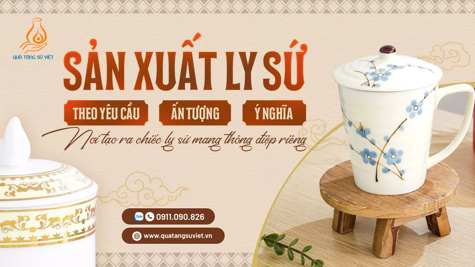 Dịch vụ sản xuất ly sứ Quà tặng Sứ Việt