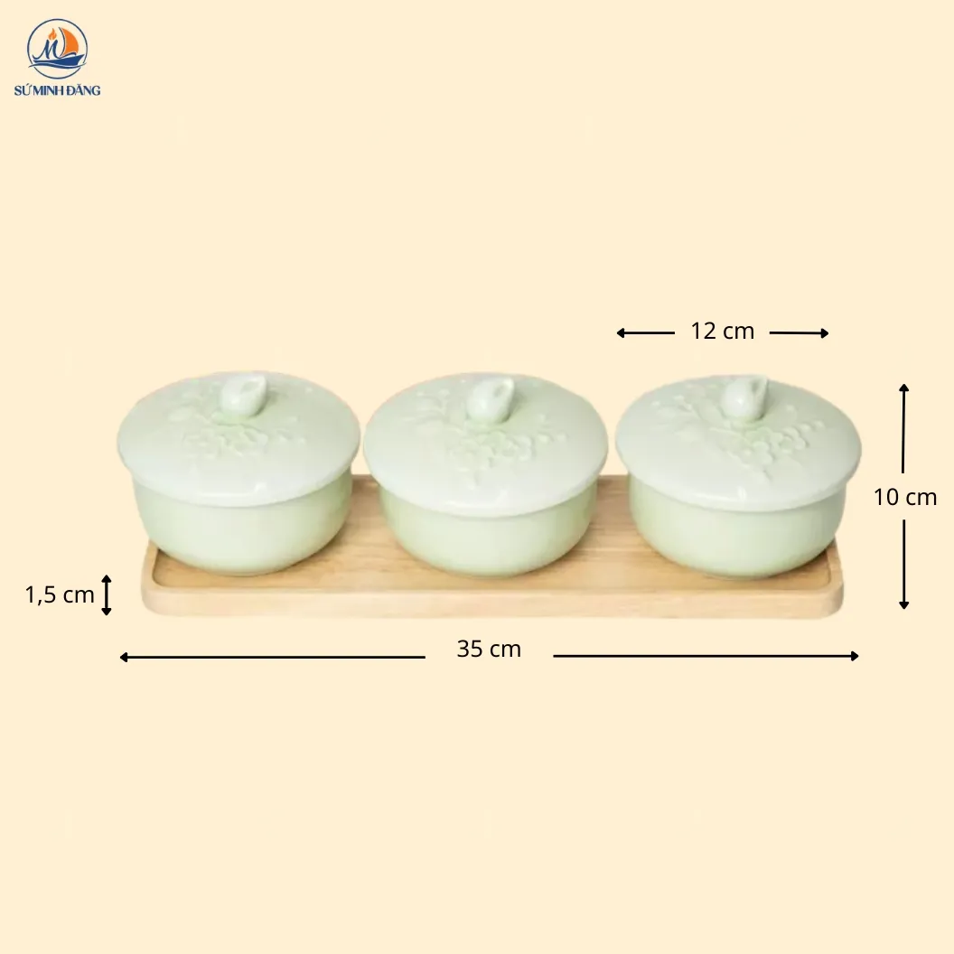 Hũ mứt gốm Đào Khai Phú Quý