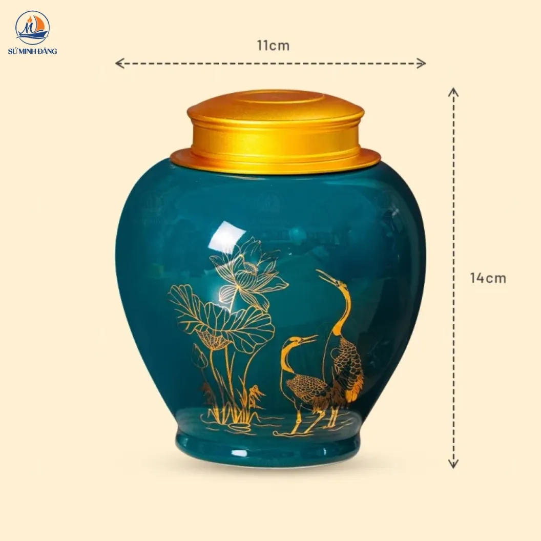 Lọ đựng chè Sen Hạc