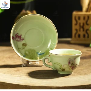 Bộ ấm chén đài các hồng liên