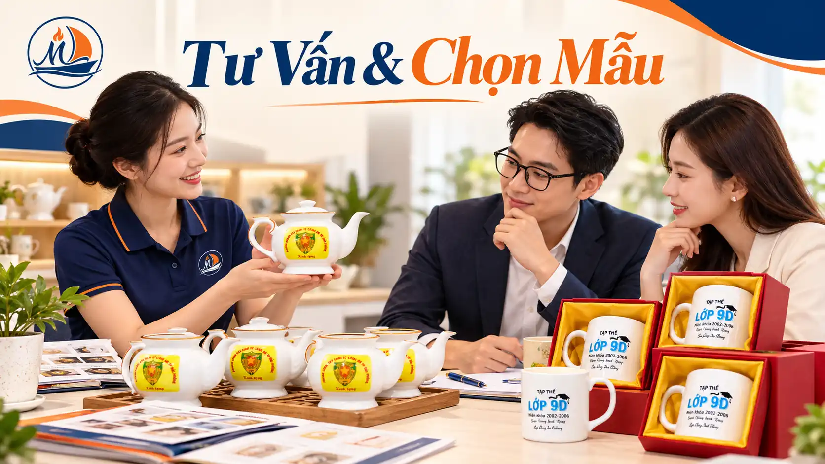 tư vấn và chọn mẫu quà tặng