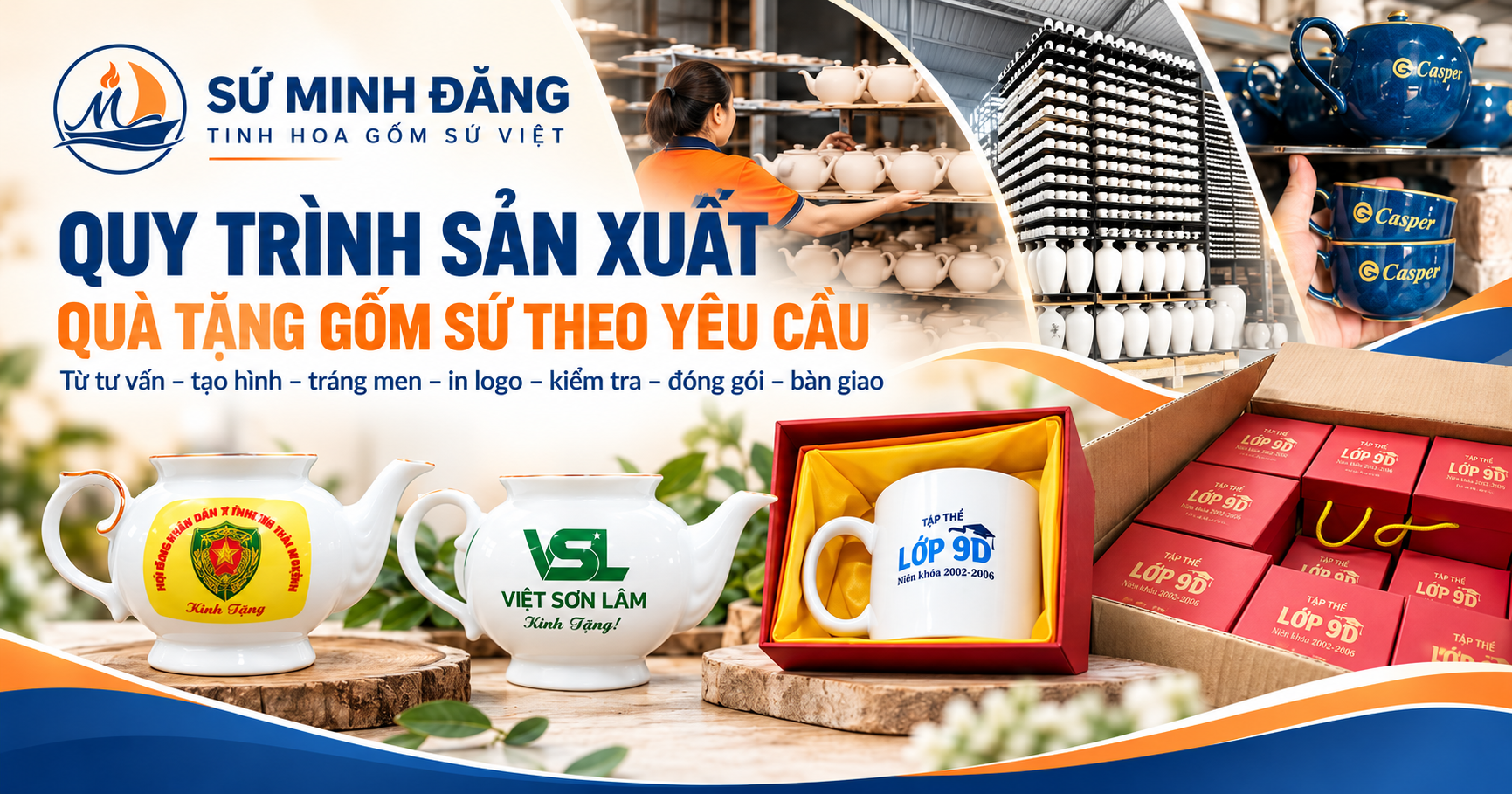 Quy trình sản xuất gốm sứ quà tặng theo yêu cầu
