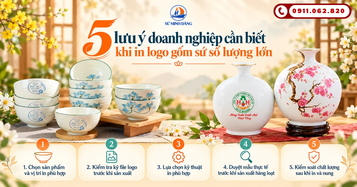 quy trình in logo gốm sứ số lượng lớn - 5 lưu ý doanh nghiệp cần biết