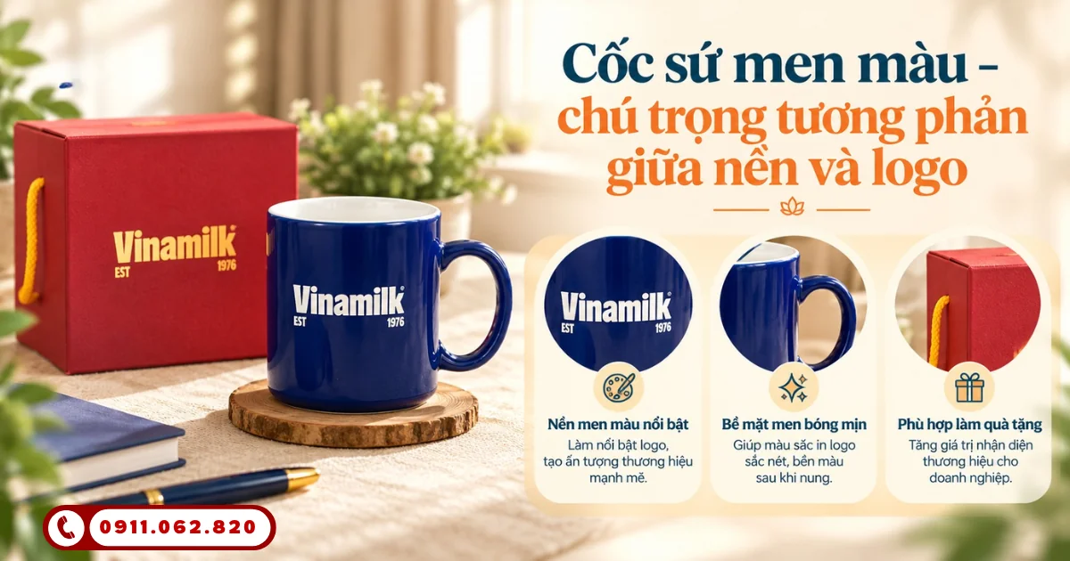 quy trình in logo gốm sứ số lượng lớn - cốc sứ men màu