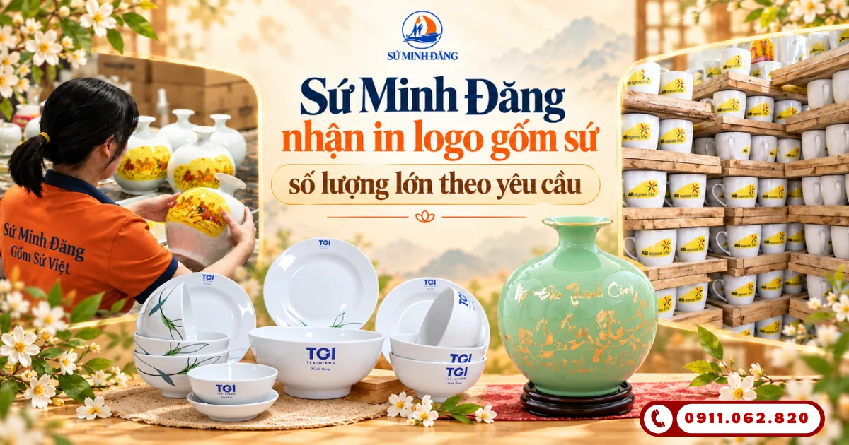 quy trình in logo gốm sứ số lượng lớn - sứ minh đăng