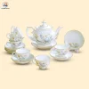Bộ trà Đài Các Sen Xanh gốm Bát Tràng