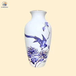 Bình hoa gốm Cúc Trĩ Cát Tường