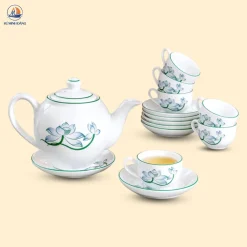 Bộ trà trắng sen xanh