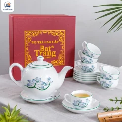 Bộ trà trắng sen xanh
