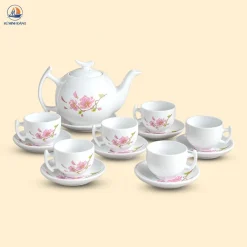 Bộ trà trắng trăng khuyết hoa ban