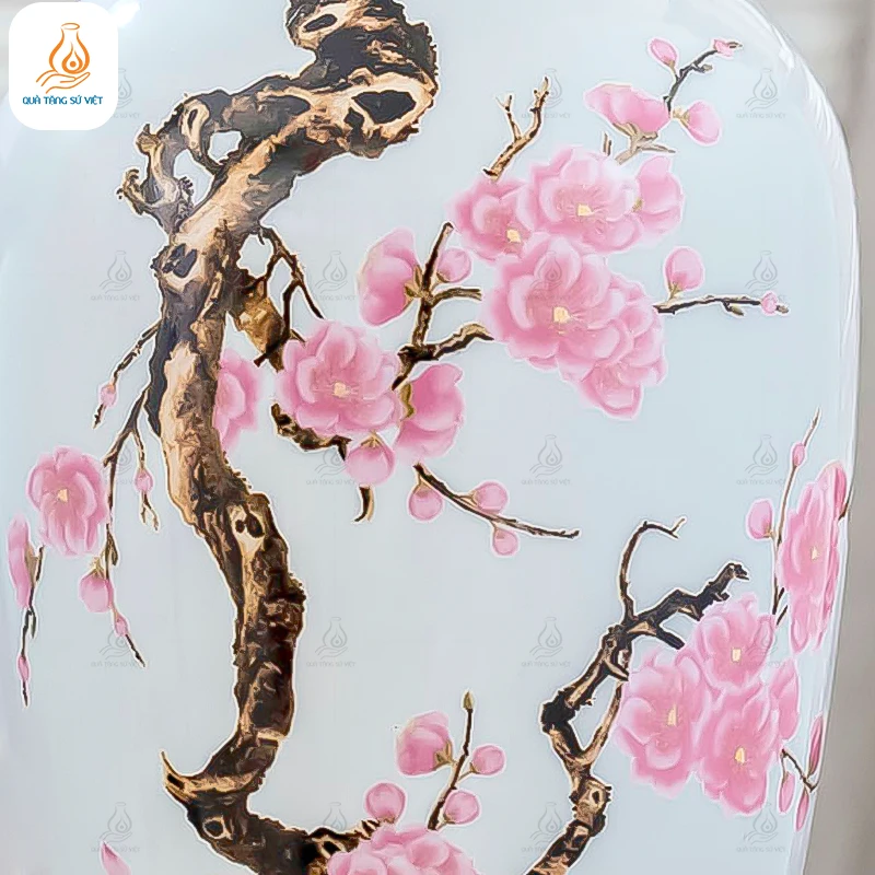 Họa tiết logo hoa đào hồng sắc nét