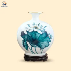 Bình gốm Sen Xanh Cát Tường