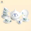 Bộ ấm chén trắng bưởi lửa in logo theo yêu cầu