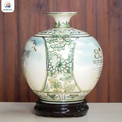 Bình gốm Lộc Bảo An men hanh vàng