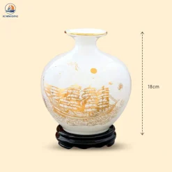Kích thước Bình gốm Vạn Sự Hanh Thông kẻ vàng kim