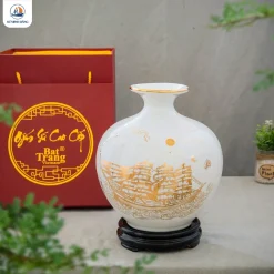 Bình hút lộc họa tiết Thuận Buồm Xuôi Gió kẻ chỉ vàng