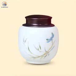 Hũ trà gốm họa tiết Trúc Chuồn
