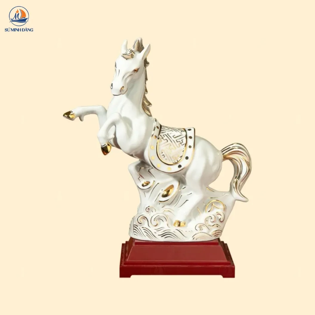 Tượng gốm Lộc Mã Tụ Tài
