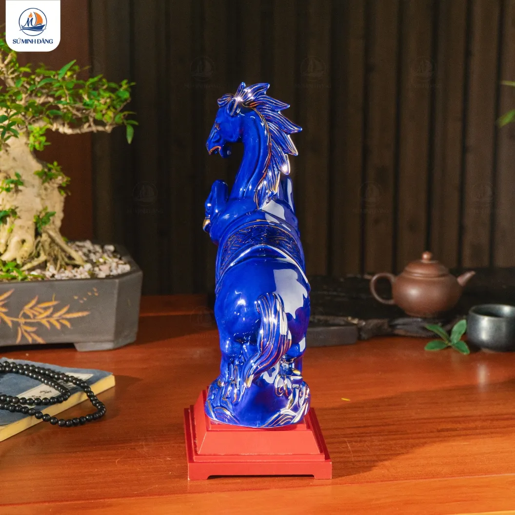 Tượng Gốm Lộc Mã Tụ Tài Kẻ Vàng Kim - Ảnh 11