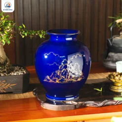Bảo phúc bình Bát Mã vẽ vàng kim