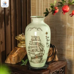 Bình hoa gốm Thuận Buồm Xuôi Gió