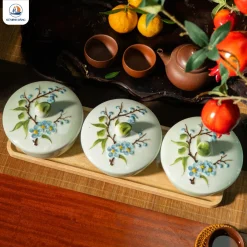 Hũ đựng mứt gốm Phúc Đào