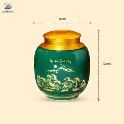 Lọ chè Mã đáo thành công men xanh lục