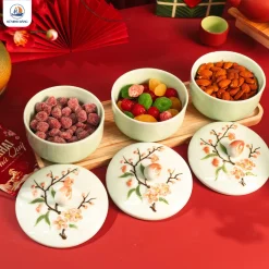 Hũ mứt gốm Đào Xuân
