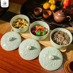 Hũ mứt Đào Khai Phú Quý