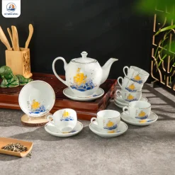 Bộ ấm chén Thuận Buồm Xuôi Gió dáng Minh Long
