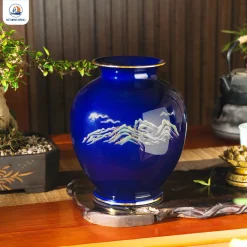 Bảo phúc bình Bát Mã vẽ vàng kim
