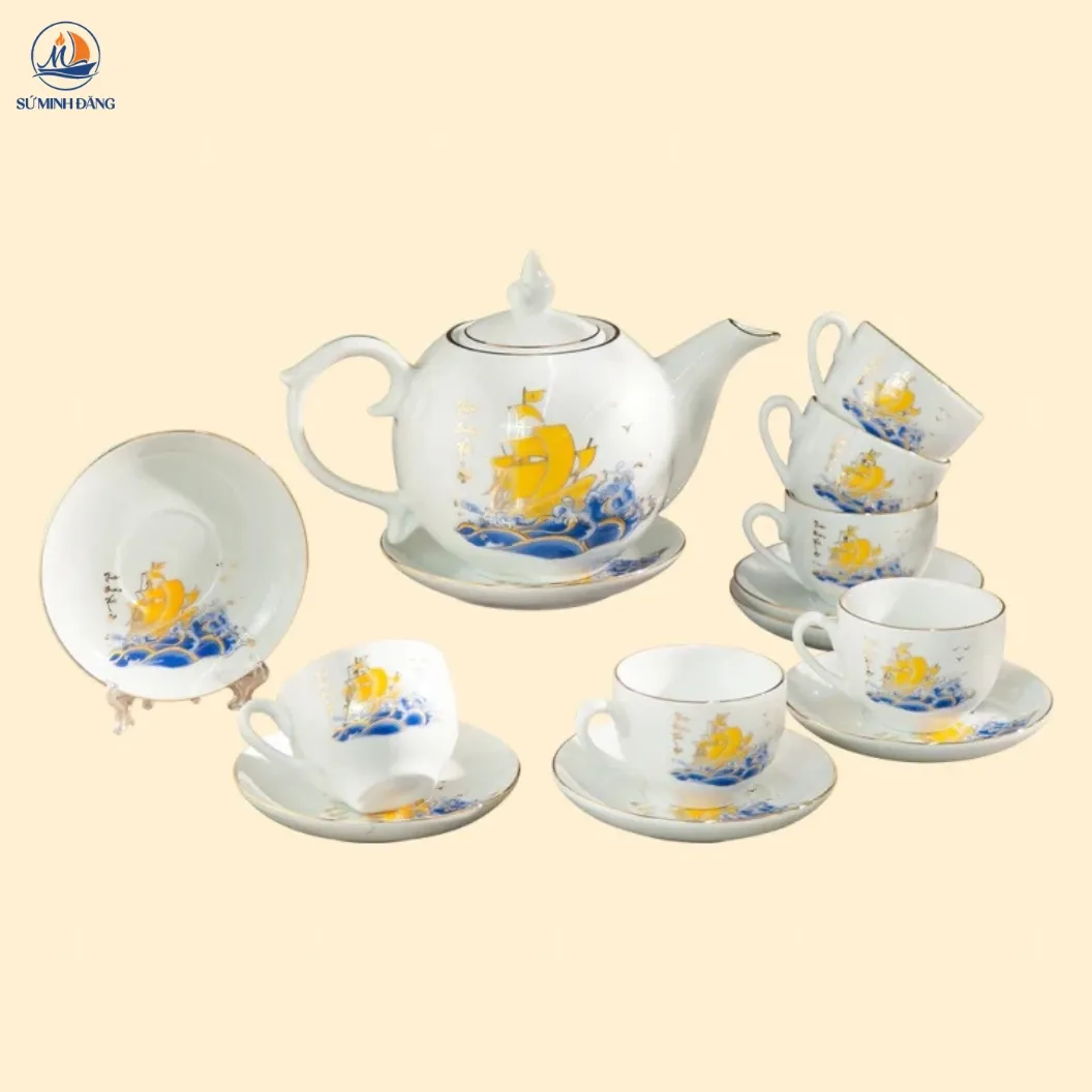 Bộ ấm trà bưởi lửa Thuận Buồm Xuôi Gió