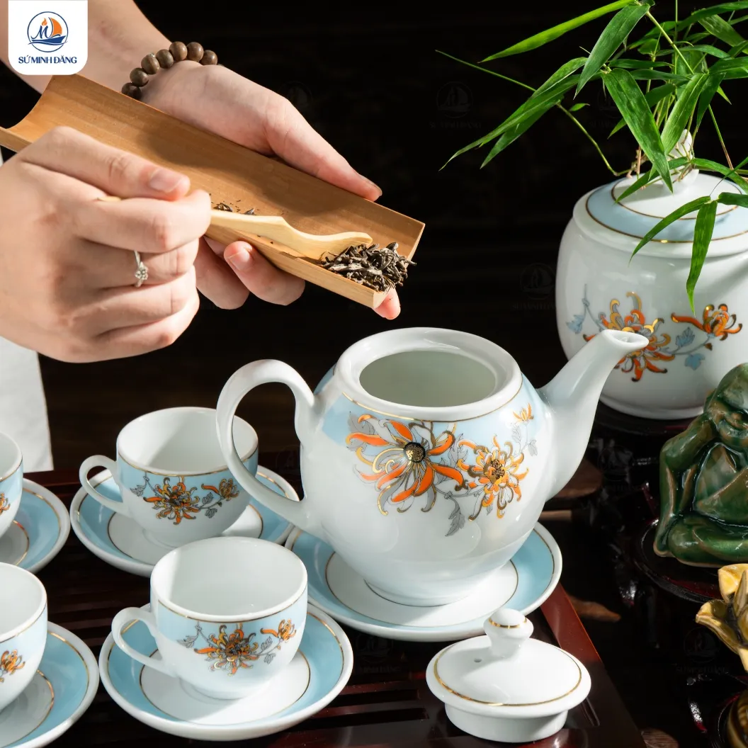Bộ Trà Gốm Cúc Hoa - Ảnh 10
