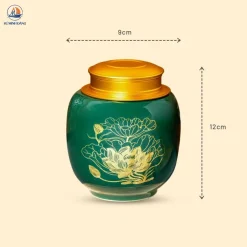 Hũ chè Liên Hoa men xanh lục