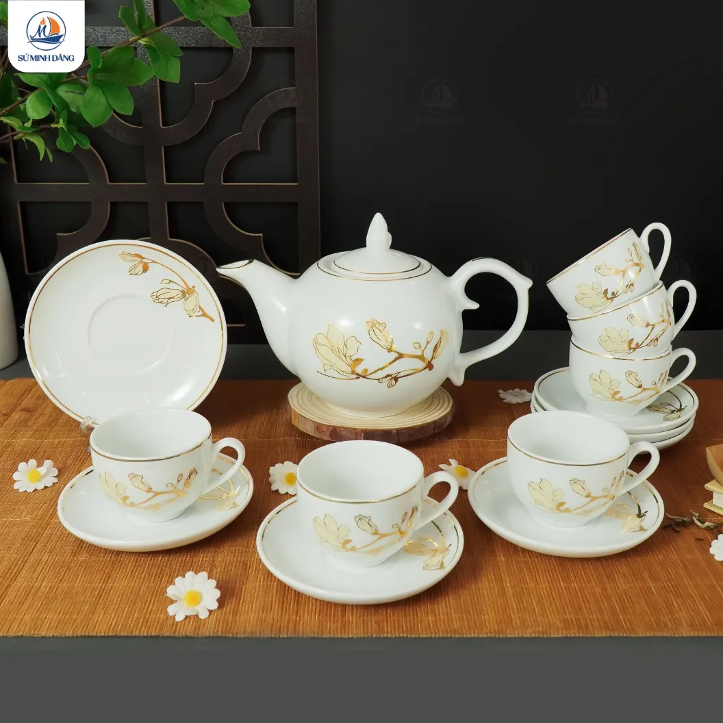 Bộ trà mộc lan dáng bưởi lửa
