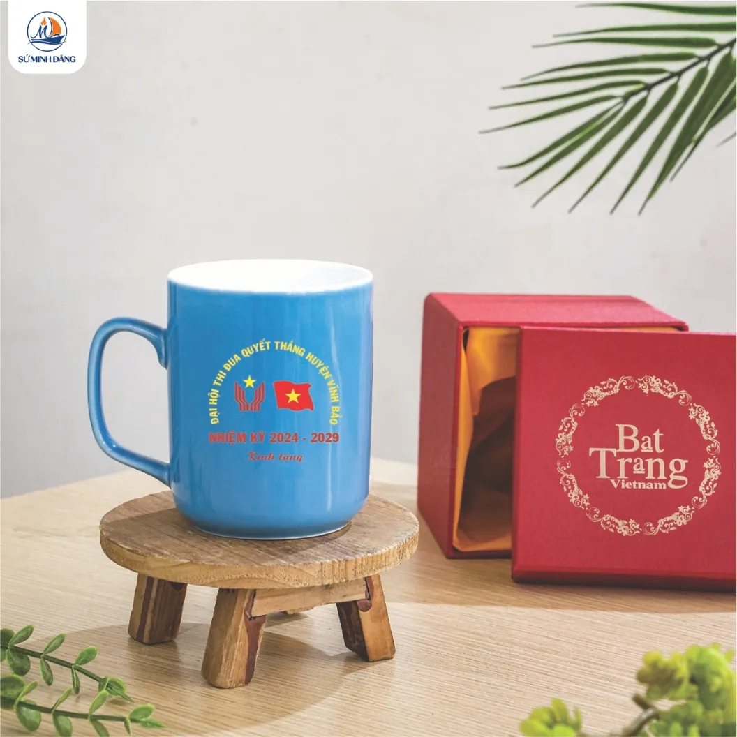 Ly Sứ Men Xanh Quai Vuông - Ảnh 3