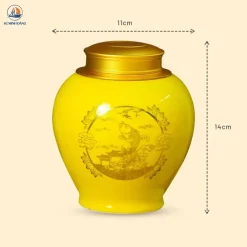 Hũ trà gốm Vũ Môn Chiêu Tài