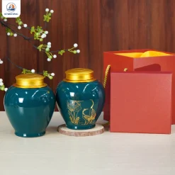 Lọ Đựng Trà Sen Hạc