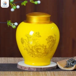 Hũ trà gốm Liên Hoa