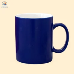 Cốc sứ men xanh quai C