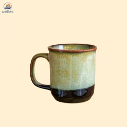Cốc sứ men hỏa biến màu nâu mộc mạc, dung dị
