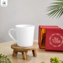 Ly sứ trắng dáng vát có quai
