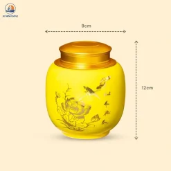 Hũ trà Vinh Hoa Phú Quý men vàng