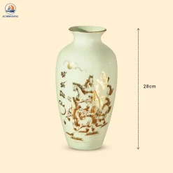 Bình hoa Mã đáo thành công kẻ chỉ vàng