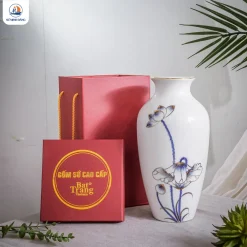 Bình gốm trắng Tịnh Tâm Liên