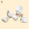 Bộ 10 bát cơm quà tặng hoa xanh