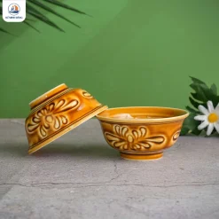 Bộ bát đĩa Bát Tràng men bí sắc 12 chi tiết